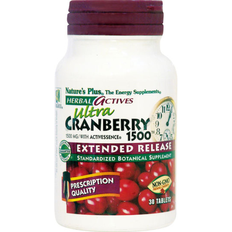 Nature's Plus Herbal Actives Ultra Cranberry Extended Release 1500mg 30 ταμπλέτες